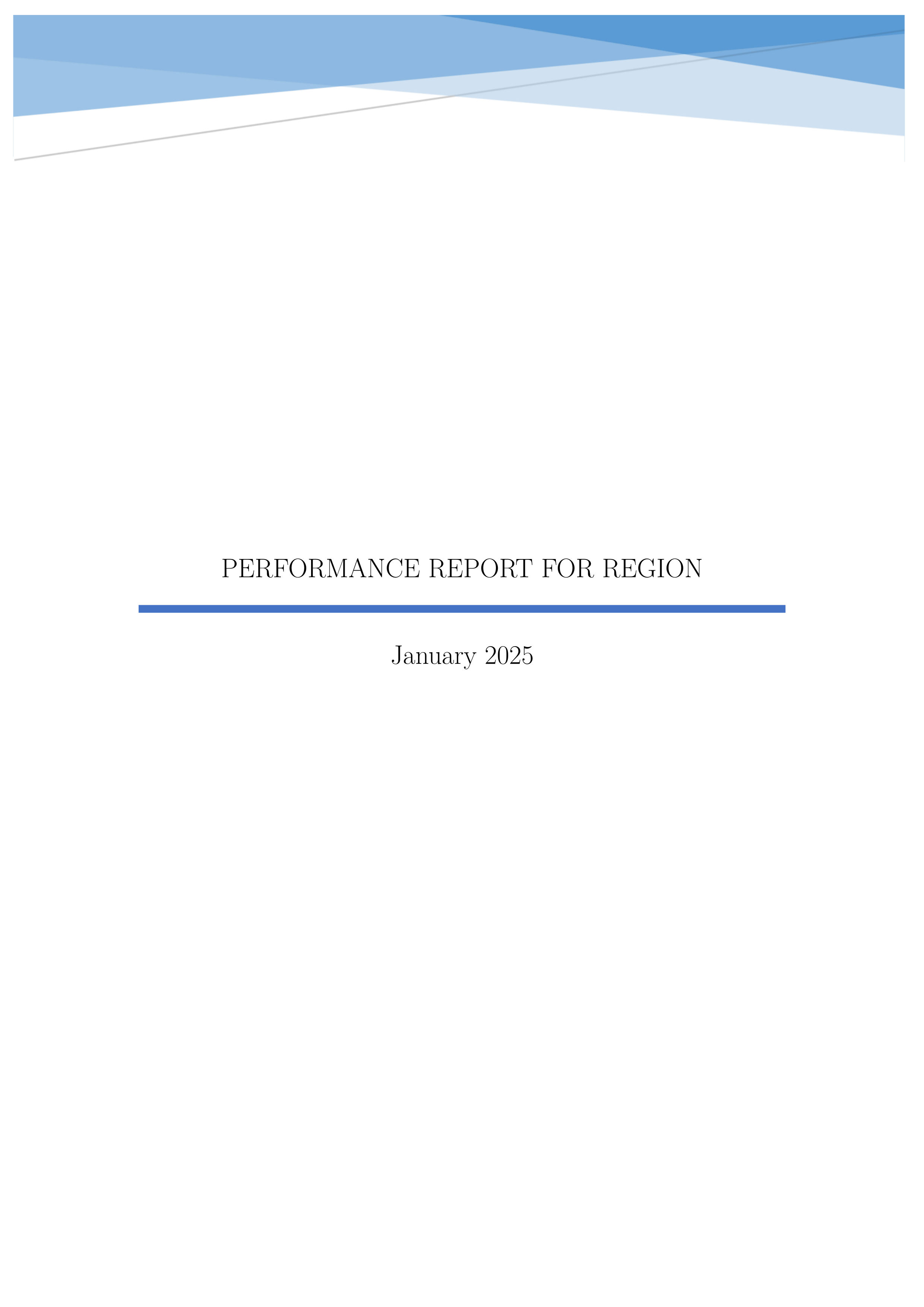 Performance Report Titlepage